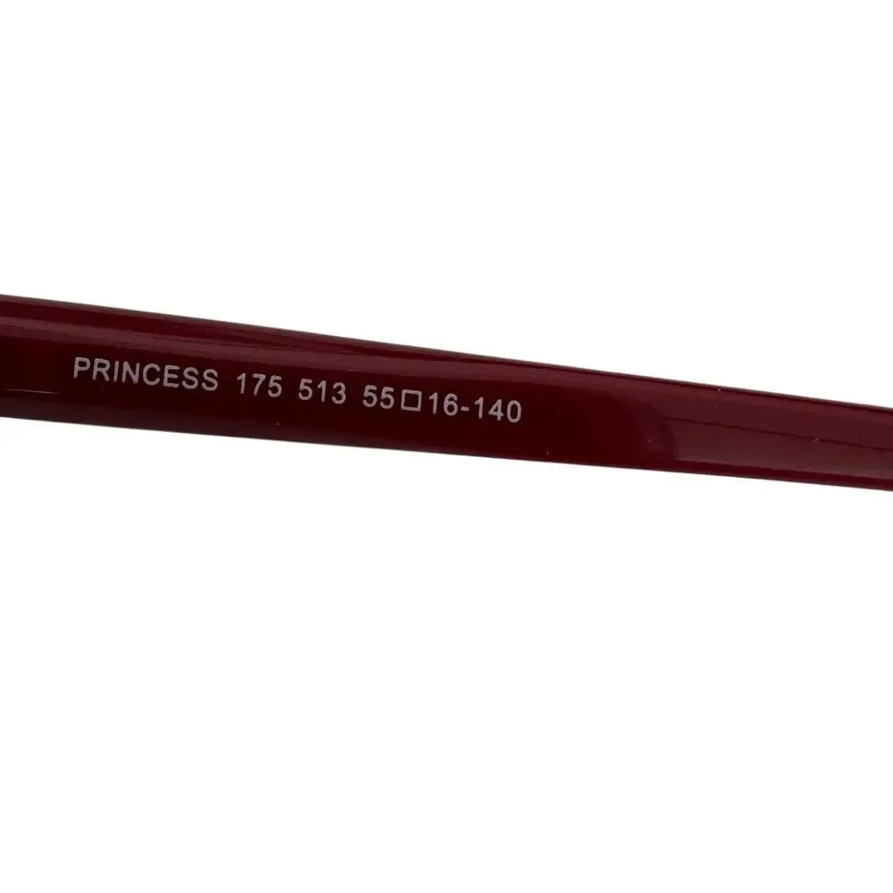NEW Exces Princess 175 red rhinestone square chunky frame glasses